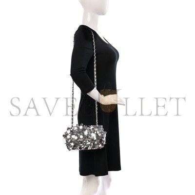 CHANEL MASTER SEQUIN MINI RECTANGULAR FLAP SILVER AS3523 (20*12*9cm)